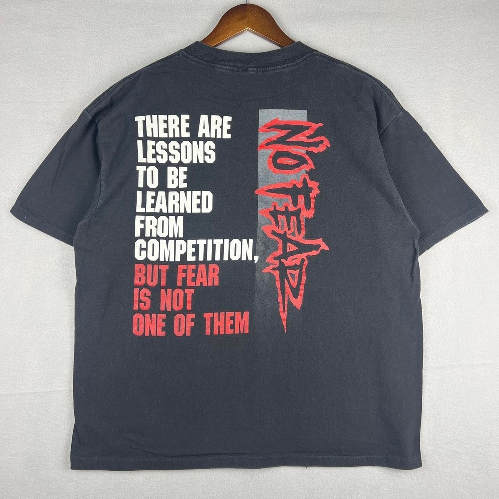 Vintage No Fear Lesson To Be Learned Skate Brand Black Tee Shirt L